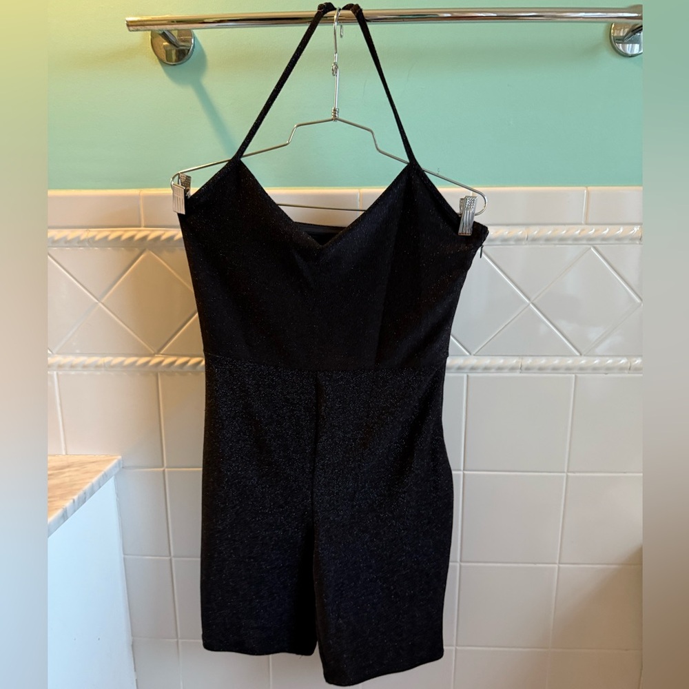 Black Sparkle Stretch Sparkle Romper